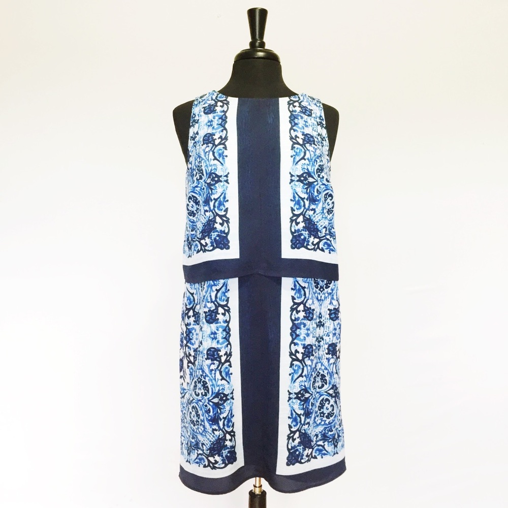 Michael Kors Marina Blue Shift Dress Size 4